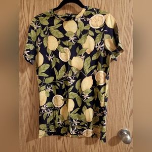 H&M cotton T-shirt with lemon designs, size S